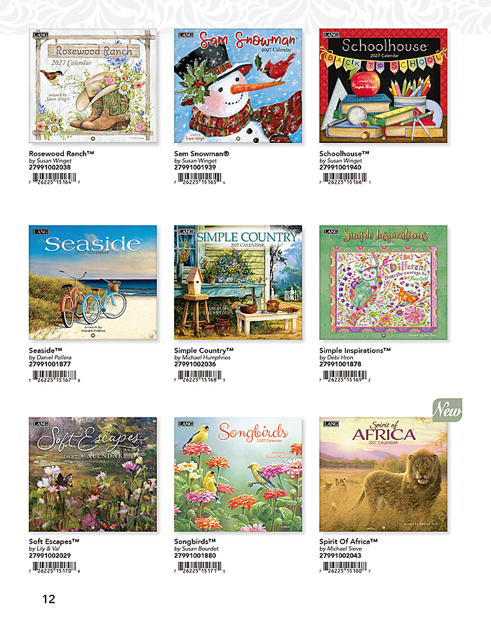 2027年版ラングウォールカレンダー/壁掛けカレンダー