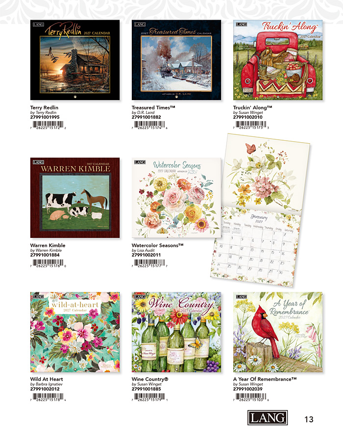 2027年版ラングウォールカレンダー/壁掛けカレンダー