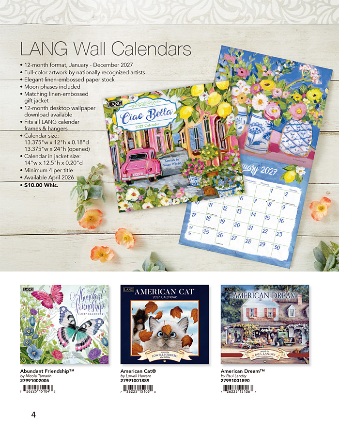 2027年版ラングウォールカレンダー/壁掛けカレンダー